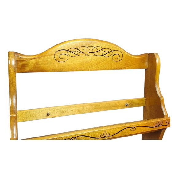 Vintage Wagner and Sons Spice Rack 2 Tier Wood Shelf Wall or Free Stand - Picture 9 of 16